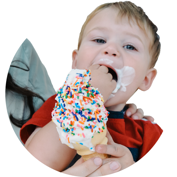 Kid eating ice cream